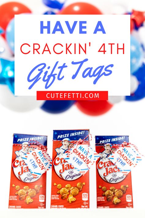 Staff Party, Marketing Gift, Cracker Jack, Printable Gift Tags, Cracker Jacks, Snack Gift, Employee Appreciation Gifts, Cute Snacks, Patriotic Party