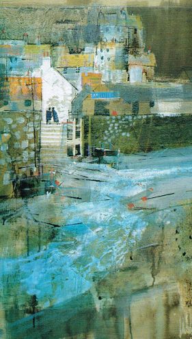 Composition in mixed media - In Good Shape Mike Bernard, Media Landscape, Boat Art, Coastal Art, Sealife, Painting Inspiration, Kitsch, Landscape Art, Collage Art