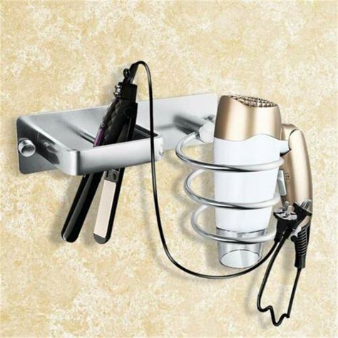 Wall Hair Dryer, Straightener Storage, Curling Iron Storage, Range Cable, Hairdryer Holder, Blow Dryer Holder, Wall Mounted Hair Dryer, Dryer Rack, Hair Blow Dryer