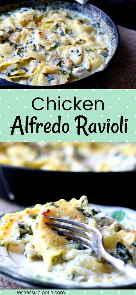 Chicken Alfredo Ravioli, Cheese Sauce For Chicken, Alfredo Ravioli, Cheese Ravioli Recipe, Quick Comfort Food, Spinach And Cheese Ravioli, Alfredo Sauce Recipe Easy, Restless Chipotle, Alfredo Sauce Recipe Homemade