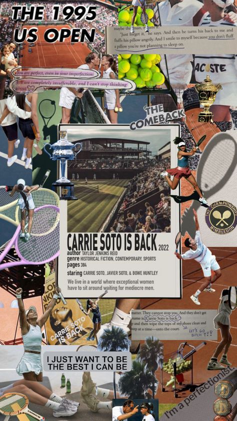 Carrie Soto is Back Fan Edit Carrie Soto Is Back Aesthetic, Carrie Soto Is Back, Mode Tennis, Read Aesthetic, Books Collage, Tennis Funny, Book Edits, Fav Books, Aesthetic Books