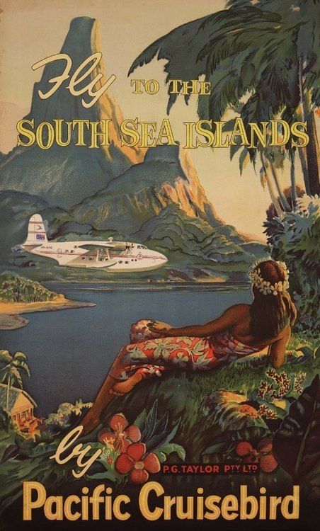 Vintage Airline Posters, Surf Vintage, Hawaii Vintage, Aviation Posters, Hawaiian Art, Flying Boat, Vintage Airlines, Retro Travel Poster, Vintage Hawaii