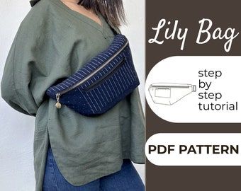 Fanny Pack Sewing Pattern, Sling Bag Pattern, Fanny Pack Pattern, Lily Bag, Pattern Language, Pattern Crossbody Bag, Advanced Sewing, Crossbody Bag Pattern, Pouch Sewing