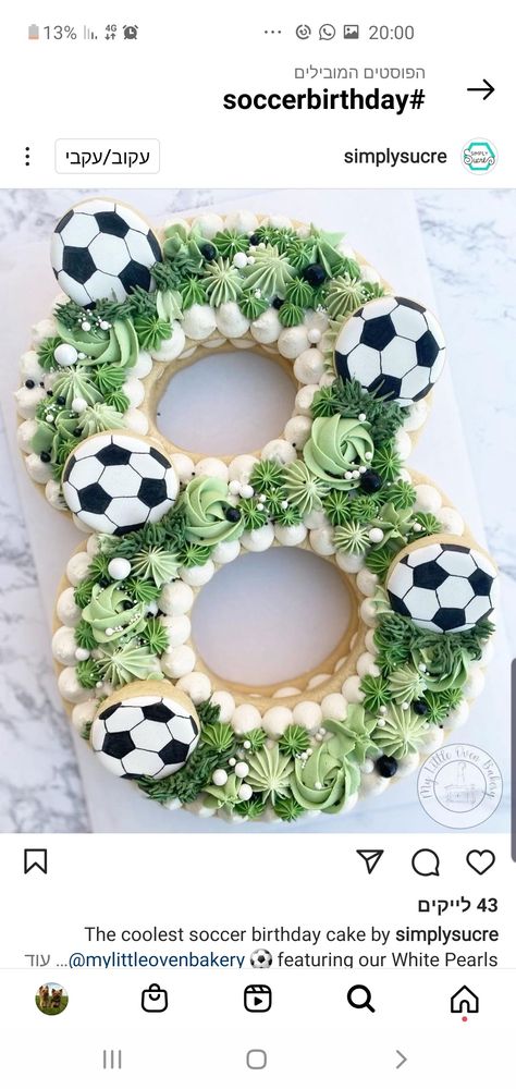 Sports Birthday Cakes, Soccer Cookies, Soccer Cupcakes, Soccer Birthday Cakes, Football Birthday Cake, Alphabet Cake, Number Birthday Cakes, 8th Birthday Cake, Cake Lettering