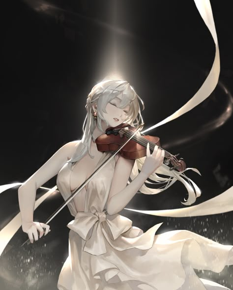 심플한 그림, Playing Violin, Your Character, Arte Fantasy, Ethereal Art, Noragami, 영감을 주는 캐릭터, Digital Art Girl, Art Anime