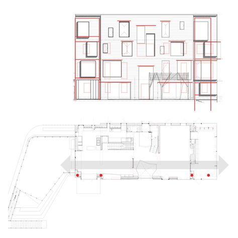 Gallery of Rock Creek House / NADAAA - 40 Rock Creek House Plan, Creek House, Rock Creek, Architectural Drawing, Adaptive Reuse, Contemporary Architecture, Architecture Drawing, Tree House, House Plans