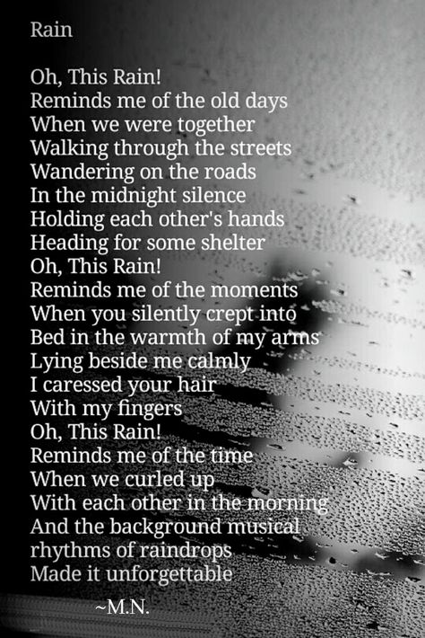 Rain Poetry In English, Poem On Rain In English, Rain Poems Poetry, Rain Poems, Romance Poems, Poems For Him, Poems Beautiful, We Are Together, Writing Ideas