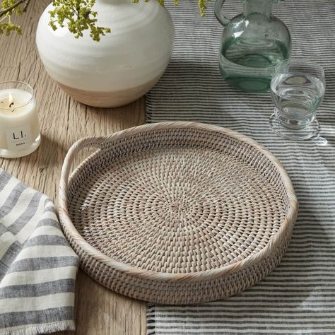 Basket Trays, Round Rattan Tray, Tray For Coffee Table, Rattan Tray, Wicker Tray, Integrated Handles, Basket Tray, Stunning Tops, Table Centers