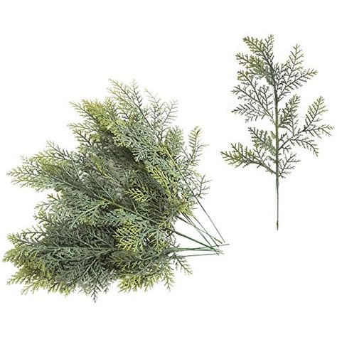 CLENEW 20 Pcs Artificial Cedar Sprigs Faux Cedar Branches Cedar Twig Stems Sprigs Picks DIY Accessories CLENEW Cedar Greenery, Faux Branches, Artificial Boxwood, Wreath Home Decor, Branch Decor, Ribbon On Christmas Tree, Winter Home, Pine Branch, Orchid Plants