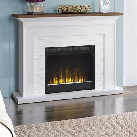 Alcott Hill® Sedalia Electric Fireplace & Reviews | Wayfair Fireplace Mantel Surrounds, Wall Mounted Fireplace, Mantel Surround, Fireplace Shelves, Mounted Fireplace, Freestanding Fireplace, Electric Fireplace Insert, Wall Mount Electric Fireplace, Faux Brick