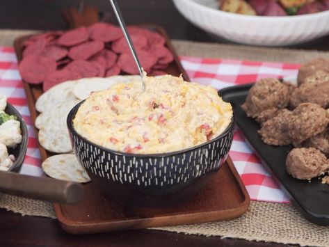 Smoked Gouda Pimiento Cheese Recipe | Martina McBride | Food Network Smoked Gouda Pimento Cheese, Gouda Pimento Cheese, Pimiento Cheese Recipe, Gouda Cheese Recipes, Skillet Mac And Cheese, Pimento Cheese Recipes, Pimiento Cheese, Smoked Gouda Cheese, Martina Mcbride