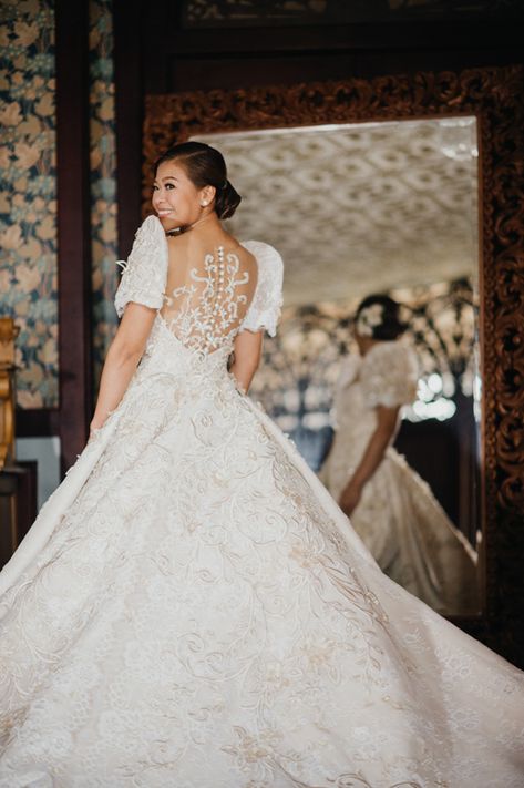 Elements for Filipiniana Wedding | Philippines Wedding Blog Filipina Modern Wedding Gown, Barot Saya Wedding Gown, Filipiniana Bridal Gown, Filipiana Wedding Dress, Filipina Wedding Gown, Philippines Wedding Dress, Modern Filipino Wedding Dress, Wedding Dress Filipiniana, Filipiana Wedding Theme