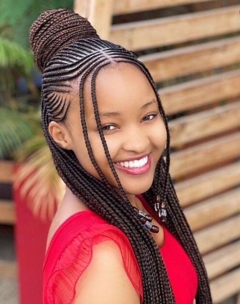 Latest Hair Styles For Black Women 2020, Latest Ghana Weaving Hairstyles 2020, African Conrows Hairstyles, Shuku Braids Styles, Cornrow For Black Women, Cornrow Ponytail With Bangs, Yeboyebo Hairstyle, African Hair Braiding Styles Cornrows, Gel Up Hairstyles For Black Women