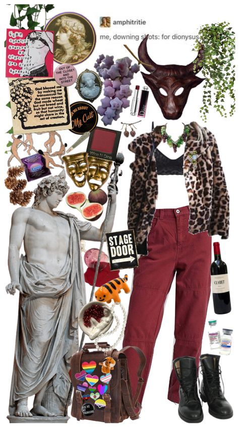 Dionysus Outfit, Cabin Outfit, Gay Sticker, Theatre Masks, Comedy And Tragedy, Out Of The Closet, Love And Pride, Triangle Bralette, Wine And Dine