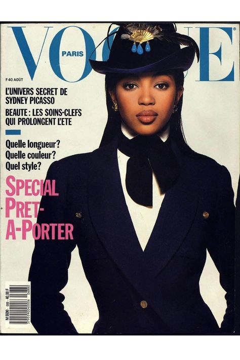 Naomi Campbell en couverture du numéro d'août 1988 de Vogue Paris Lineisy Montero, Selita Ebanks, Vintage Vogue Covers, Black Fashionista, Gugu Mbatha Raw, Beverly Johnson, 00s Mode, Liya Kebede, Black Magazine