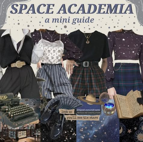 Space Aesthetic Outfit, Ravenclaw Outfit, Academia Aesthetic Outfit, Dark Academia Outfits, Dark Academia Outfit, Space Aesthetic, Academia Outfits, Space Outfit, Academia Style