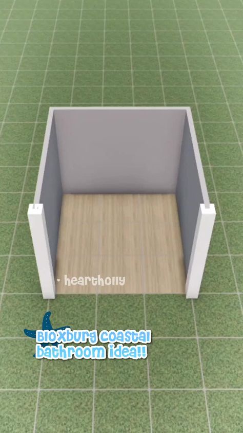 3x3 Coastal Bathroom Bloxburg, 2x2 Bloxburg Bathroom, 2x3 Bathroom Bloxburg, Bloxburg Coastal Bathroom, Coastal Bloxburg House, Bloxburg Coastal House, Bloxburg Bathroom Ideas, House Decorating Ideas Apartments, Coastal Bathroom