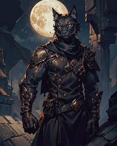 tabaxi ranger/rogue/thief Tabaxi Necromancer, Dnd Tabaxi Rogue, Black Tabaxi Rogue, Panther Tabaxi, Tabaxi Artificer, Black Tabaxi, Tabaxi Pirate, Tabaxi Paladin, Tabaxi Barbarian