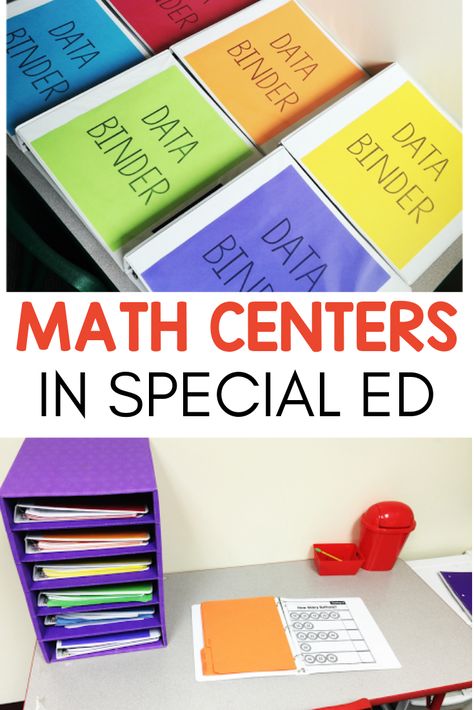 Centers In Special Education Classroom, Morning Work Binder Special Education, Special Ed Math, Math Special Education, Summer Math Activities, Sped Math, Middle School Special Education, Data Binders, Special Education Math