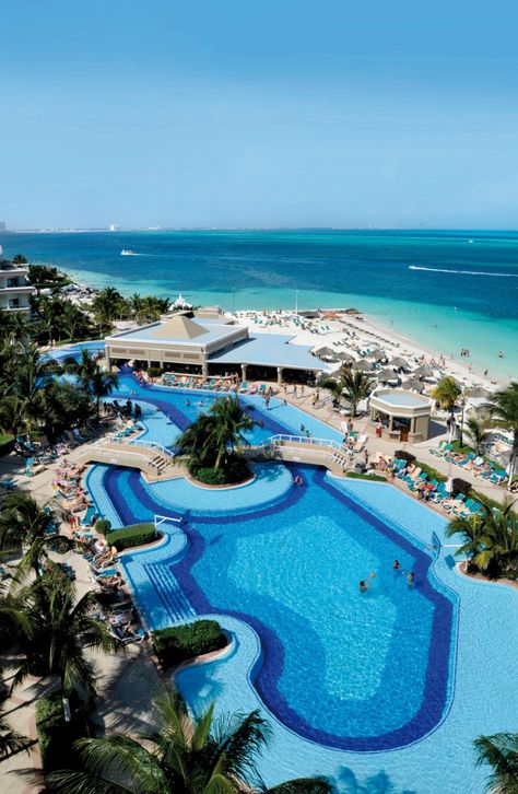 Turquoise water and white sand at the Riu Caribe in Cancun - Mexico | RIU Hotels & Resorts Riu Caribe Cancun, Cancun Mexico Vacation, Riu Cancun, Luxury Resort Hotels, Cancun Vacation, Hotel Riu, Cancun Hotels, Romantic Destinations, Romantic Vacations