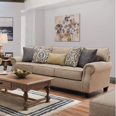 Darby Home Co Dannie Sofa Bed Upholstery Color: Alabaster Taupe Sofa Living Room, Beige Sofa Living Room, Beige Living Rooms, Ideas Living, Room Colors, Decoration Design, Furniture Lighting, Cushions On Sofa, Living Room Sofa