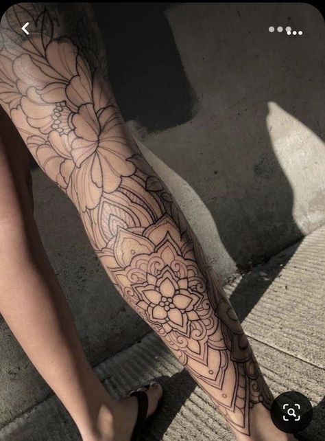 Women Calves Tattoo, Tattoo Bein Frau, Calf Tattoo Ideas, Calf Tattoos For Women, Back Of Leg Tattoos, Map Tattoo, Full Leg Tattoos, Leg Tattoos Women, Leg Sleeve Tattoo