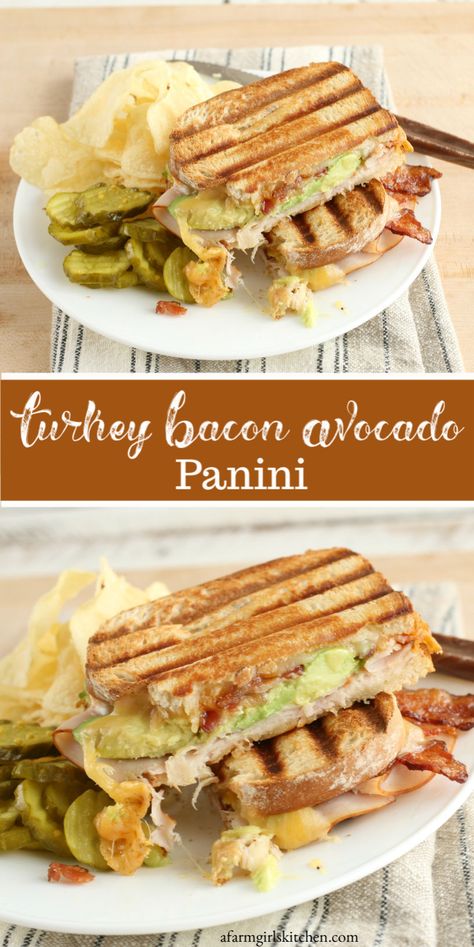 Avocado Panini, Turkey Panini Recipes, Best Panini Recipes, Panini Press Recipes, Turkey Bacon Avocado, Maple Turkey, Turkey Panini, Bacon Dinner, Panini Recipes