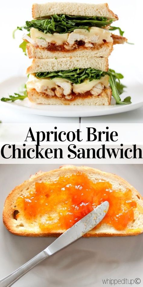 Apricot Brie, Brie Chicken, Sandwhich Recipes, Summer Sandwiches, Gourmet Sandwiches, Dinner Sandwiches, Chicken Sandwich Recipes, Chicken Sandwiches, Grilled Cheese Recipes