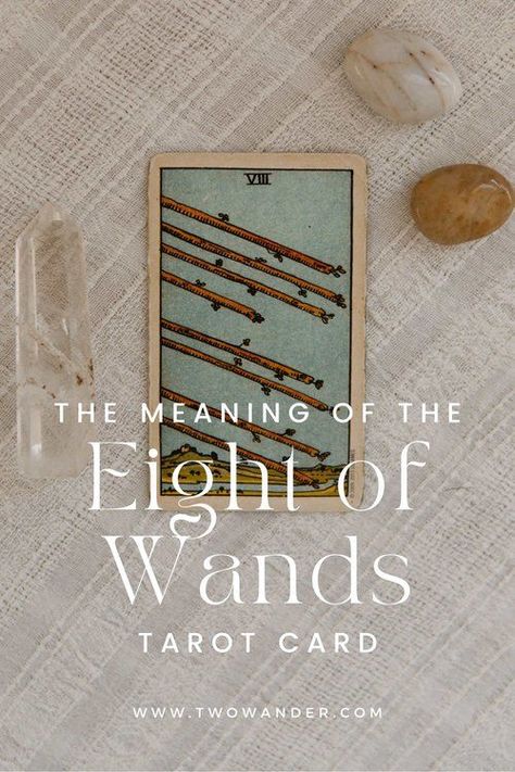 Learn all about the Eight of Wands Tarot card, including its Astrological and Numerological correspondences, and what it means if it shows up for you reversed and in a career, general, or love reading! Elysium Rituals x Two Wander #eightofwands #8ofwands 8 Of Wands Tarot Meaning, Eight Of Wands Tarot Meaning, 8 Of Wands, Tarot Guidance, Eight Of Wands, Wands Tarot, Intuitive Tarot, Electric Energy, Tarot Guide