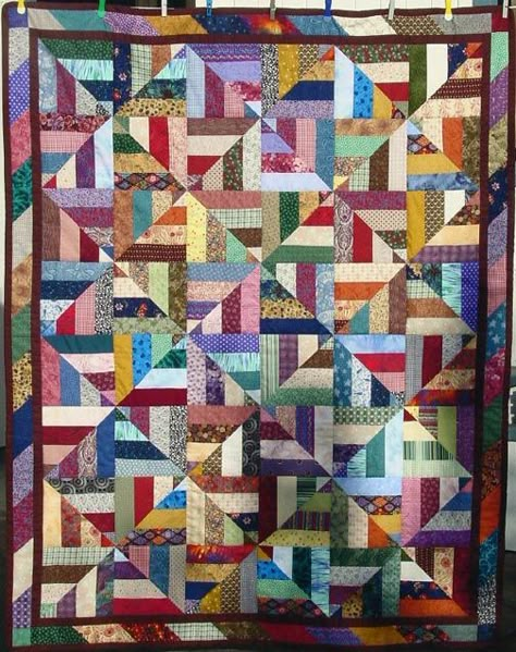 Strip Quilts Patterns Scrap Fabric, Scrappy Strip Quilts Ideas, Free Quilt Patterns Using Scraps, Scrap Strip Quilt Ideas, Free Strip Quilt Patterns, Scrappy Quilts Ideas Easy Patterns, Free Scrappy Quilt Patterns, Scrap Quilts Ideas Free Pattern, Unique Quilts Ideas