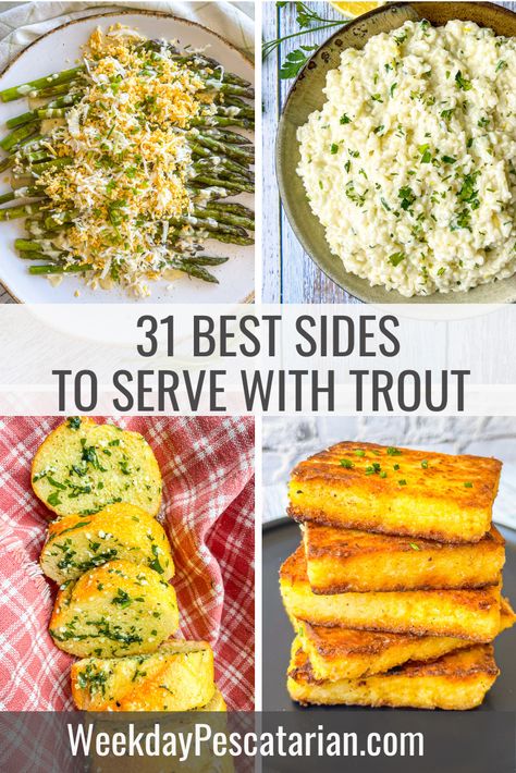 Smoked Trout Dinner Ideas, Trout Meals Dinners, Healthy Trout Recipes Dinners, Rainbow Trout Dinner Ideas, Leftover Trout Recipes, Grilled Fish Sides Dishes, Trout Dinner Recipes, Easy Trout Recipes, Side Dishes For Trout