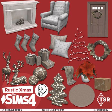 [DOWNLOAD] Rustic Xmas (TSR) | Syboulette on Patreon Sims 4 Seasons, Mods Sims 4, Los Sims 4 Mods, Christmas Poses, Sims 4 Tsr, Mod Furniture, Christmas Background Images, Christmas Furniture, Free Sims