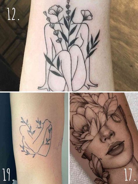 Medusa Semicolon Tattoo, Double Meaning Tattoos, Medusa Tattoo With Flowers, Birthday Tattoos For Women, Face With Flowers Tattoo, Flower Face Tattoo, Popular Tattoos For Women, Medusa Tattoo Meaning, Meaning Full Tattoos