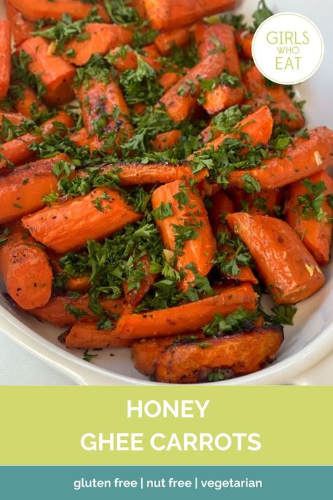 Easy Honey Ghee Carrots Recipes With Ghee, Clean Vegetarian Recipes, Clean Eating Side Dishes, Ghee Recipe, Clean Eating Vegetarian Recipes, Clean Eating Vegetarian, Thanksgiving Dishes, Fast Easy Meals, Green Bean Recipes