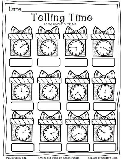 Teaching Strategies.....Christmas Math--telling time to the nearest five minutes--2nd grade math Christmas Learning Activities, Christmas Math Worksheets, Math Fact Practice, Christmas Learning, Telling Time Worksheets, Christmas Worksheets, 2nd Grade Math Worksheets, Time Worksheets, Learning Support