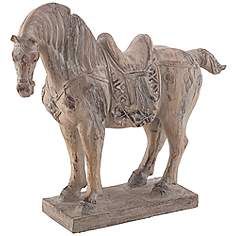 Rustic Horse 14 1/2" High Statue White Bookshelf Decor, Clay Horses, Unique Rustic Decor, Antique Rocking Horse, White Bookshelf, Coffee Table Decor Living Room, Weather Stones, Deco Accessories, Interior Design Accessories