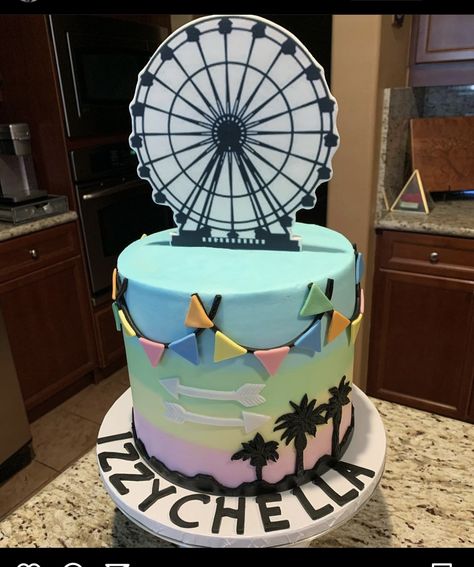 Kidchella Cake, Coachella Birthday Cake, Coachella Cake Ideas, Coachella Cake, Coachella Birthday Party, Coachella Party Theme, Coachella Birthday, Coachella Theme Party, Coachella Theme