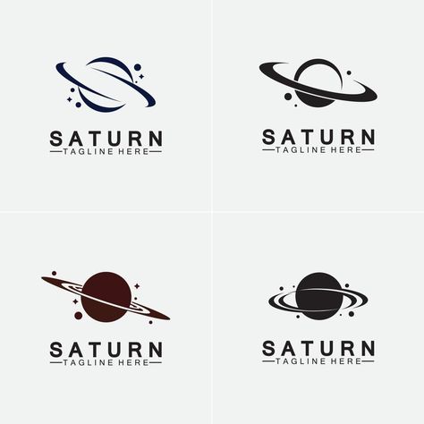 Planet Saturn logo vector illustration design Saturn Logo, Saturn Art, Luxe Logo, Planet Vector, Planet Logo, Space Icons, Planet Saturn, Logo Creator, Planet Design