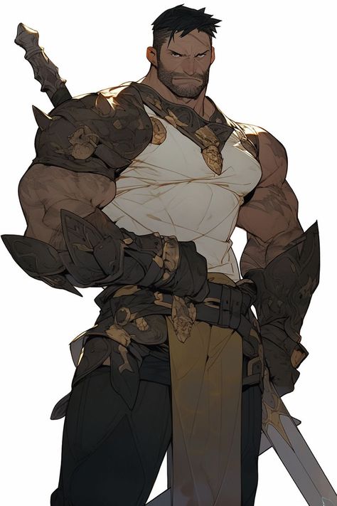 Ares Character Design, Dnd Barbarian Male, Fighter Character Design Male, Warrior Character Design Male, Barbarian Character Design, Barbarian Character Design Male, Character Art Male, Warrior Character, Art Male