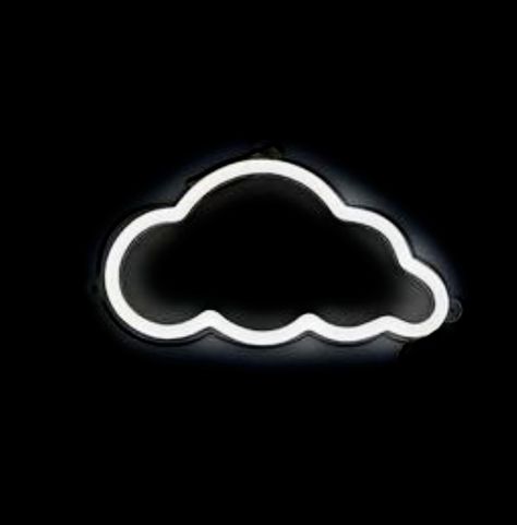 Neon Cloud Sign, Black And White Neon Aesthetic, White Neon Aesthetic, Neon Cloud, Sound Cloud, Cloud Icon, Neon Aesthetic, Anime Music, Aesthetic Wallpaper