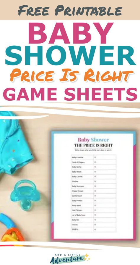 To help make your baby shower planning easier, we’ve created a free printable Baby Shower Price is Right game that you can download and print - it's FUN and interactive. Price Is Right Shower Game, Baby Shower Price Is Right Game, The Price Is Right Baby Shower Game, Price Is Right Baby Shower Game, Price Is Right Party, Free Printable Baby Shower Games, Free Baby Shower Games, Price Is Right Games, Sprinkle Shower