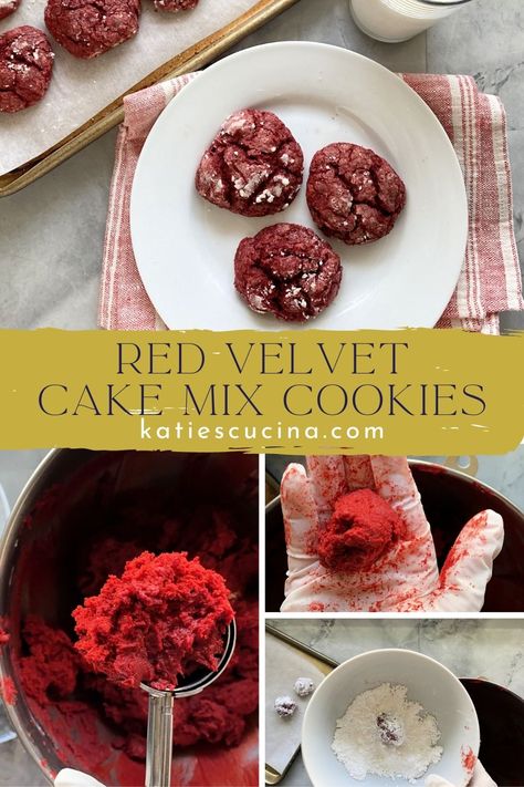 Best Red Velvet Cookies, Cookies With Cake Mix, Red Velvet Cake Mix Cookies, Baking Activities, Red Velvet Crinkle Cookies, Recipes To Make With Kids, Best Red Velvet Cake, Velvet Desserts, Homemade Cookie Recipes