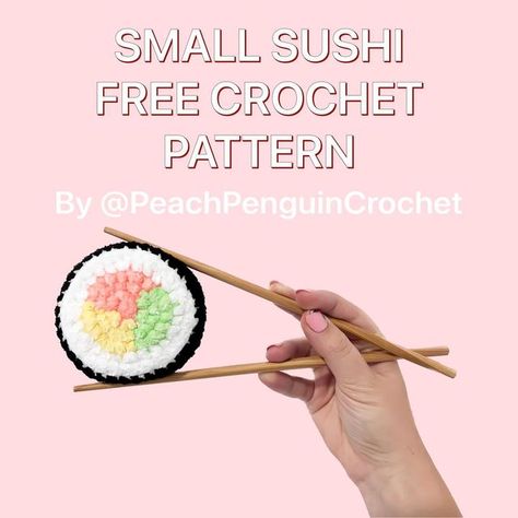 Sushi Crochet Pattern Free, Crochet Sushi Pattern Free, Crochet Sushi, Food Crochet, Crochet Stuff, A Hook, Without You, Crochet Patterns Amigurumi, Me When