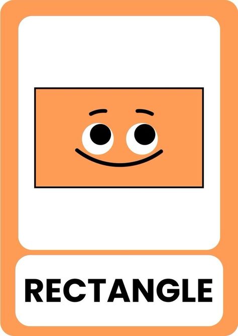 Rectangle Shape Activities For Preschool, Shape Flash Cards, Toddler Classroom Decorations, Flashcards For Kindergarten, Flash Cards For Kids, Alphabet Flash Cards Printable, Preschool Charts, Teach English To Kids, Shapes Flashcards