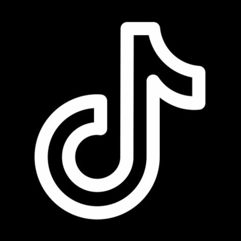 Black And White Tiktok Icon, White Tiktok Icon, Tiktok Icon, App Icon, Black And White, White, Black