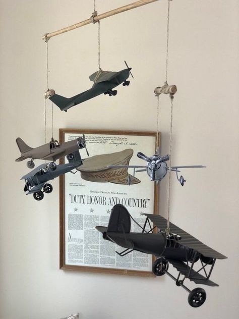 Vintage Plane Nursery, Airplane Nursery Boy, Airplane Boys Room, Vintage Airplane Nursery, Plane Nursery, Airplane Room, Aviation Nursery, Airplane Kids, Airplane Nursery