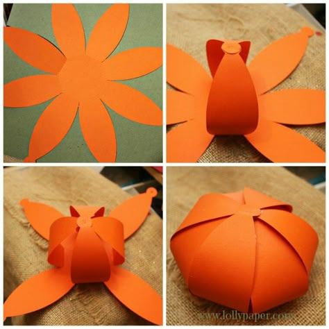 Pumpkin Tutorial, Fall Paper Crafts, Dekorasi Halloween, Festa Harry Potter, Adornos Halloween, Preschool Class, Daycare Crafts, Paper Crafts Origami, Pumpkin Crafts