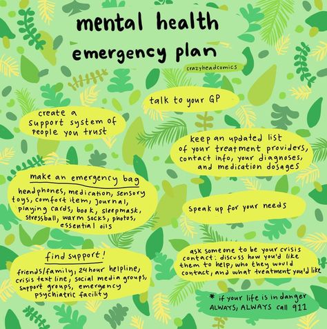 ⭐️ 𝒎𝒂𝒕𝒊𝒍𝒅𝒂 ⭐️ (@crazyheadcomics) • Instagram photos and videos Emergency Plan, Mental And Emotional Health, Mental Health Matters, Coping Skills, What’s Going On, Health Awareness, Mental Wellness, Mental Health Awareness, Emotional Health