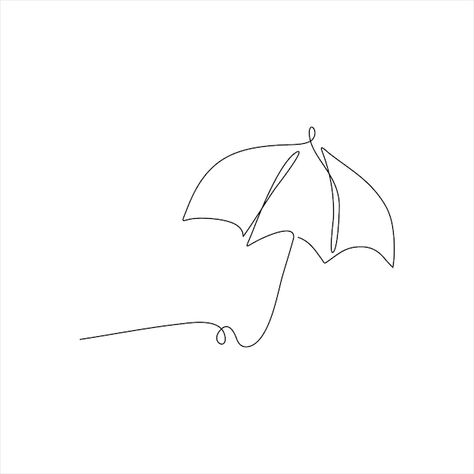 Line Art Umbrella, Minimalist Umbrella Tattoo, Umbrella Line Drawing, Fine Line Umbrella Tattoo, Rain Umbrella Tattoo, Umbrella Line Art, Dancing In The Rain Tattoo, Umbrella Tattoo Design, Raindrop Tattoo