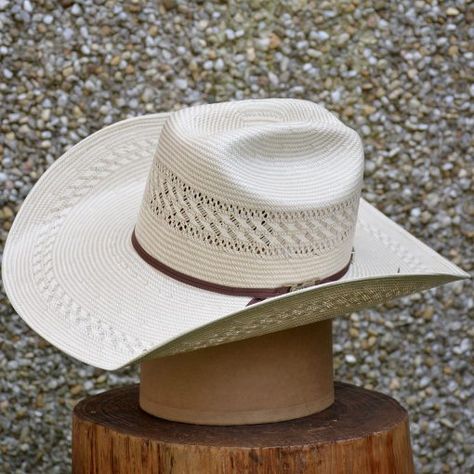 American Hat Co: Cattleman TC8810 2CCHOC 4 1/4” Brim – La Raza Western Wear American Hat Co, White Fitted Country Style Straw Hat, White Fitted Country Hat, Western White Cap Hat, Cattleman Cowboy Hat, Cream Western Hat With Flat Crown, White Fitted Country Straw Hat, Rodeo Clothes, Cowboy Hat Styles